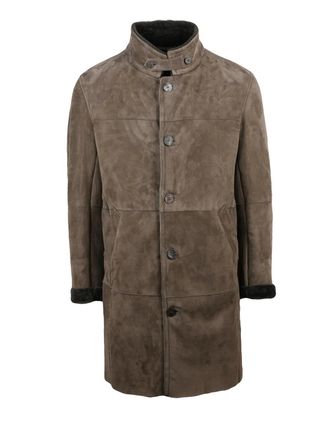 GMS-75 Structured Turquoise Shearling Coat