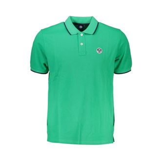 North Sails Tops, Heren, Groen, S, Katoen, Groen katoenen poloshirt met korte mouwen
