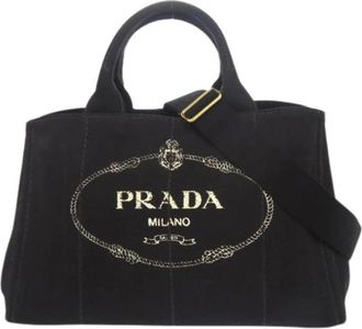 Prada Pre-owned Tote Bags, female, Black, Size: ONE SIZE Pre-owned Vintage Tote Bag
