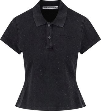 Alexander Wang Polo Ajustado de Cristal - Tops - Mujer - Negro - XS