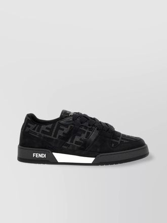 Fendi low-top round toe rubber sole sneakers
