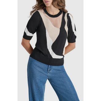 DKNY Colorblock Sweater in Beige at Nordstrom Rack, Size Small