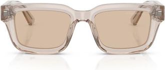Emporio Armani 53mm Square Sunglasses in Transparent Tundra/brown at Nordstrom