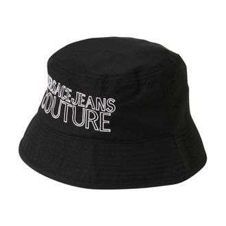 Versace Jeans Couture Accessories, male, Black, ONE SIZE, Embroidered Logo Bucket Hat