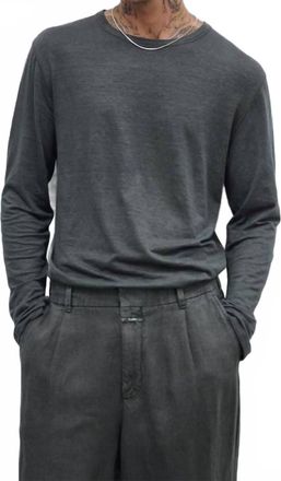 Closed Long Sleeve Linen T-Shirt In Pepper Gray
