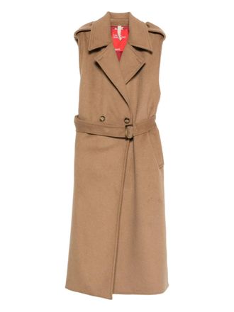Merci belted trench coat - women - Wool/Polyester/Polyamide/Other fibres - 42 - Brown