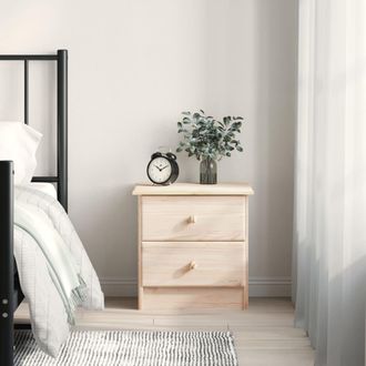 vidaXL Mesita De Noche Alta Madera Maciza De Pino 41x35x41 Cm Vidaxl