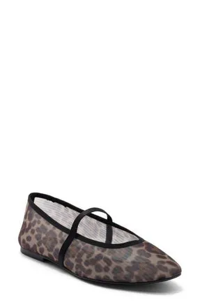 Abound Abigail Mesh Ballet Flat in Brown Dark Leopard at Nordstrom Rack, Size 6.5