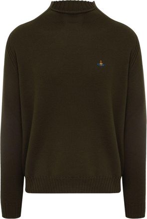 Vivienne Westwood High Neck Ribbed Brown Sweater
