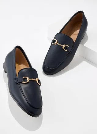 Talbots Katelyn Bit Nappa Loafers - Blue - 10 1/2 M Talbots