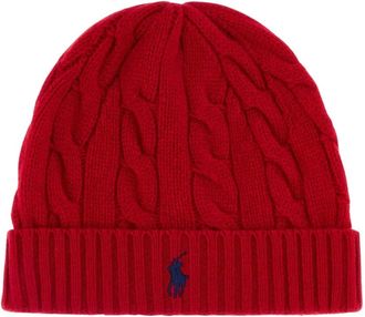 Polo Ralph Lauren Wolmix Muts - Heren - Hoeden - Rood - ONE Size - Wol - Accessoires