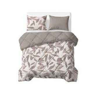 W dekbed zonder overtrek met kussensloop Lazy - blad print