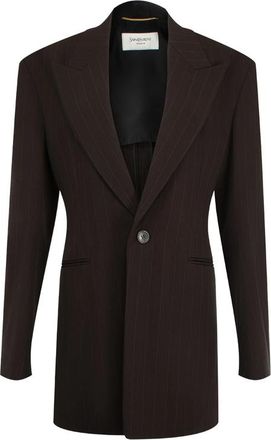 Saint Laurent Pinstripe-pattern Peak-lapels Blazer