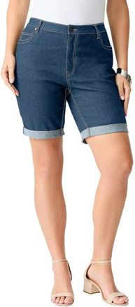 Roaman's Plus Size 24/7 Stretch Cuffed Short in Medium Stonewash at Nordstrom, Size 30