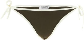 Brunello Cucinelli Techno Jersey Bikini Broekje - Dames - Bikinis - Groen - XL - Nylon - Badmode