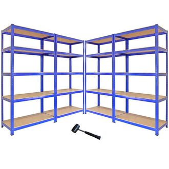 MonsterShop Monster Racking T-Rax Metal Storage Shelves, Blue, 90cm W, 45cm D, Set in Blue