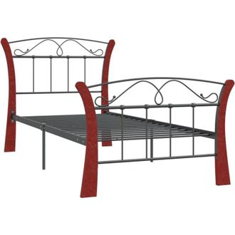 vidaXL Estructura De Cama Sin Colch&oacute;n Metal Negro 90x200 Cm Vidaxl