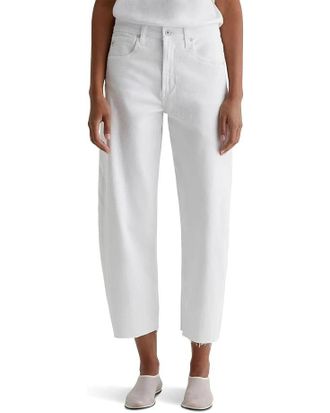 AG - Adriano Goldschmied Womens AG Jeans Hattie Gallery White Cropped High Rise Wide-Leg DDR2252