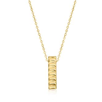 RS Pure by Ross-Simons Italian 14kt Yellow Gold Ridged Linear Bar Necklace