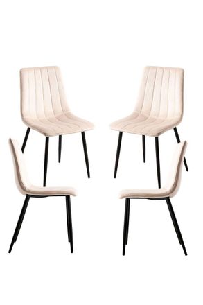 Regalos Miguel Packs Sillas Comedor - Pack 4 Sillas Liny Terciopelo - Beige