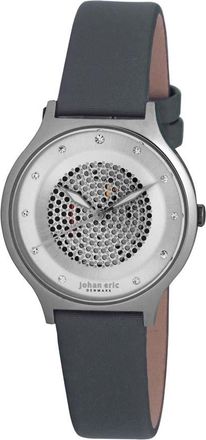 Johan Eric Denmark Orstead Round Black IP Steel Silver Sunray Dial Swarovski Crystal Ladies Watch JE1600-04-001.3