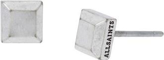 AllSaints Mens Small Square Stud Earrings in Warm Silver at Nordstrom