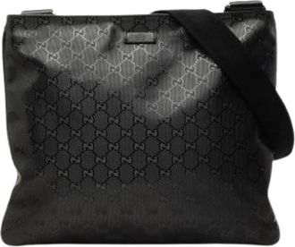 Gucci Pre-owned Vintage Canvas Crossbody Bag - Dames - Vintage Schoudertas - Zwart - ONE Size - Vintage