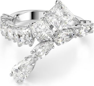 Swarovski Matrix Bypass Ring in Silver/White at Nordstrom, Size 7