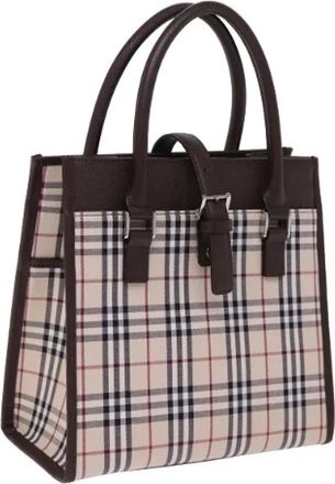 Burberry Pre-owned Vintage Handtas - Dames - Vintage Handtas - Beige - ONE Size - Nylon - Vintage