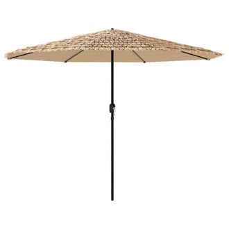 Berkfield Home Garden Parasol with Steel Pole Brown 324x324x247 cm | Size: 324 x 324 x 247 cm