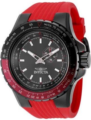 Invicta 49732 Aviator Watch in Gunmetal/Red at Nordstrom Rack