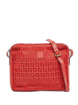 Fendi FF Pattern Leather crossbody bag - Red