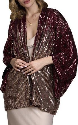 Saachi Sequin Party Duster in Burgundy Multi at Nordstrom Rack
