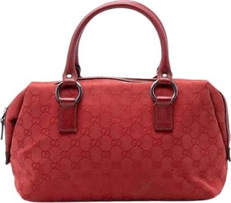 Gucci Pre-owned Handbags, female, Red, Size: ONE SIZE Pre-owned Boston Bag