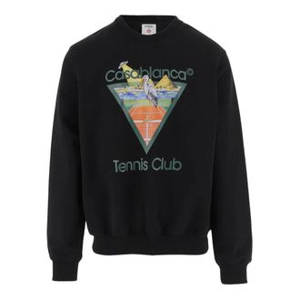 Casablanca Crewneck Sweatshirt - Heren - Sweatshirts - Zwart - L - Katoen - Hoodies & sweatvesten