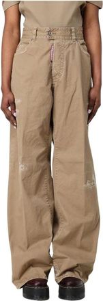 Dsquared2 Dames, Broeken, Beige, Maat: 2XS