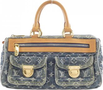 Louis Vuitton Blue Monogram Denim Boston Bag (Pre-Owned)