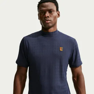 Nike Mens Club Rules Aero-FIT Mock-Neck Top in Blue | IU0800-451