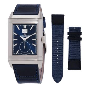 Jaeger-LeCoultre Reverso Tribute Geographic World Time Blue Dial Watch Q714845J