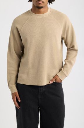 BP. Boxy Thermal Cotton Blend Long Sleeve T-Shirt in Tan Teak at Nordstrom, Size Xx-Large