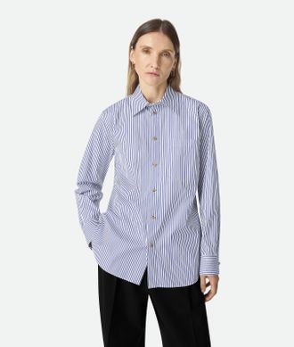 Bottega Veneta Camicia In Popeline Di Cotone Gessato - Bottega Veneta