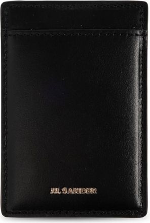 Jil Sander Magnetische Kaarthouder - Heren - Portefeuilles - Zwart - ONE Size - Leer - Accessoires