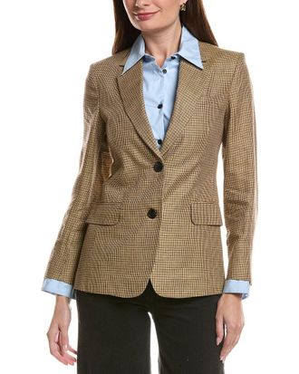 Rag & Bone Frank Poplin Plaid Linen Blazer