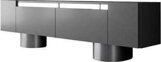 Asir Group LLC Mueble Tv, Mesa Tv, Mueble Bajo. Stand Antracita Plata