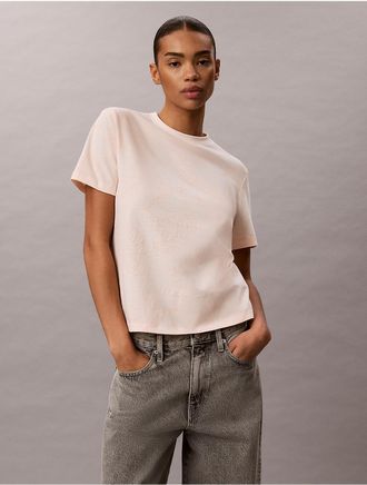 Calvin Klein Jeans Calvin Klein Womens Floral Graphic Classic Tee - Light/Pastel Orange - XL