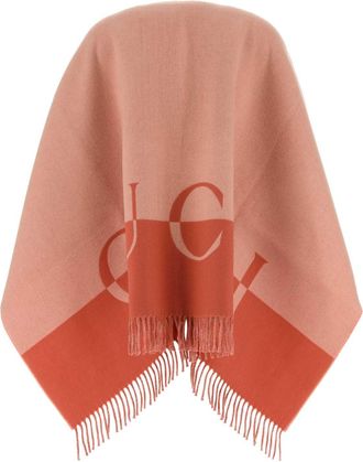 Gucci Womens Gucchoncho Cape Pink Wool Capes