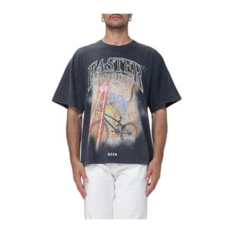 Msgm Camiseta con estampado gr&aacute;fico - Tops - Hombre - Negro - S