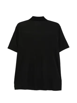 Emporio Armani Logo Embroidered Polo Shirt - Black