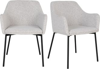 Moloo Silla de comedor de tejido boucl&eacute; crudo (x2)