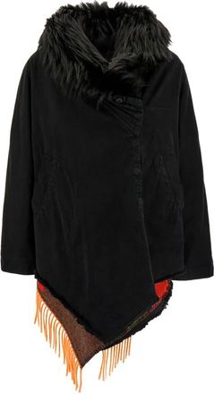 Bazar Deluxe Stijlvolle Bontjassen voor Vrouwen - Dames - Jassen - Zwart - 2XS - Katoen - Jassen